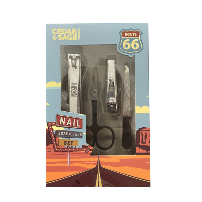 Cedar & Sage Kit de Cortauñas Route 66 (4 piezas)