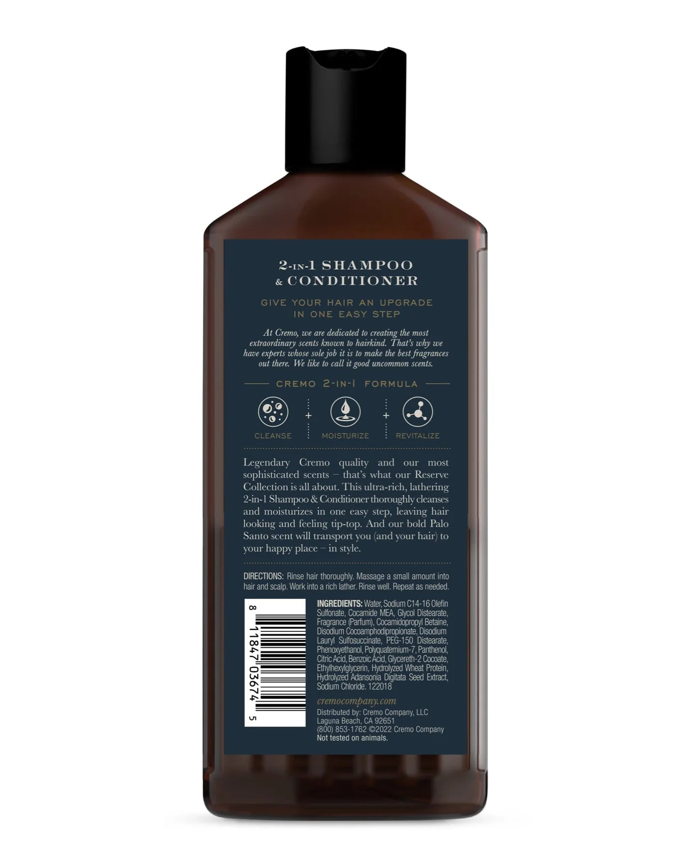 Cremo Shampoo y Acondicionador 2 en 1 de Palo Santo (Colección de Reserva)