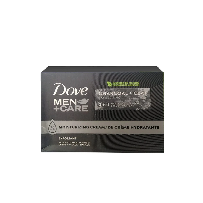 Dove Men Care Jabón Exfoliante 3 en 1 Carbon y Arcilla