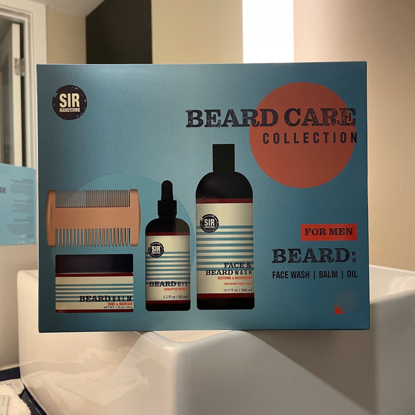 Sir Handsome Kit Cuidado de Barba (Shampoo, Aceite, Balsamo, Peine)