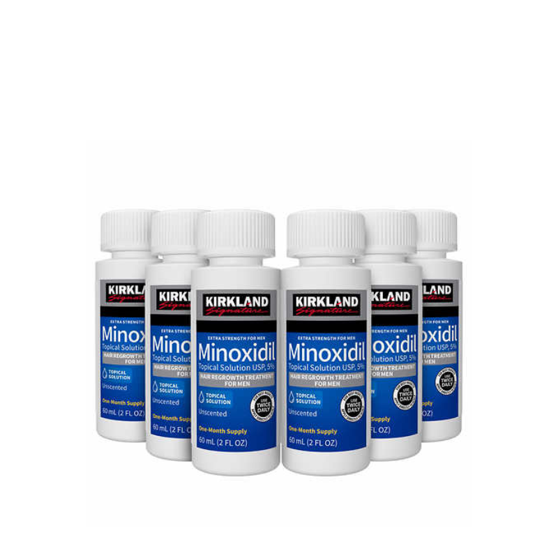 Kirkland Minoxidil Solución Tópica al 5% (6x60ml - Tratamiento 6 Meses)
