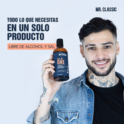 Mr. Classic All in One - Shampoo, Acondicionador, Lavado Corporal