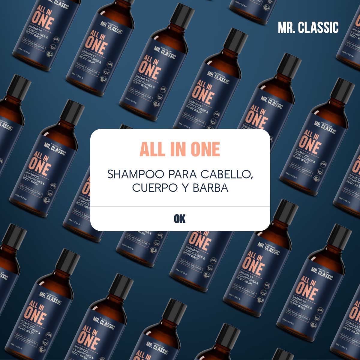 Mr. Classic All in One - Shampoo, Acondicionador, Lavado Corporal