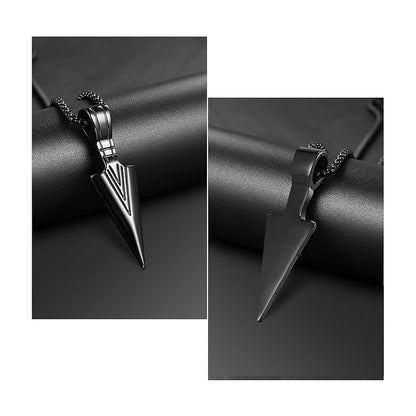 Techvida - Collar de Acero Titanio con Dije de Flecha en Acero Inoxidable, Estilo Vintage para Hombre